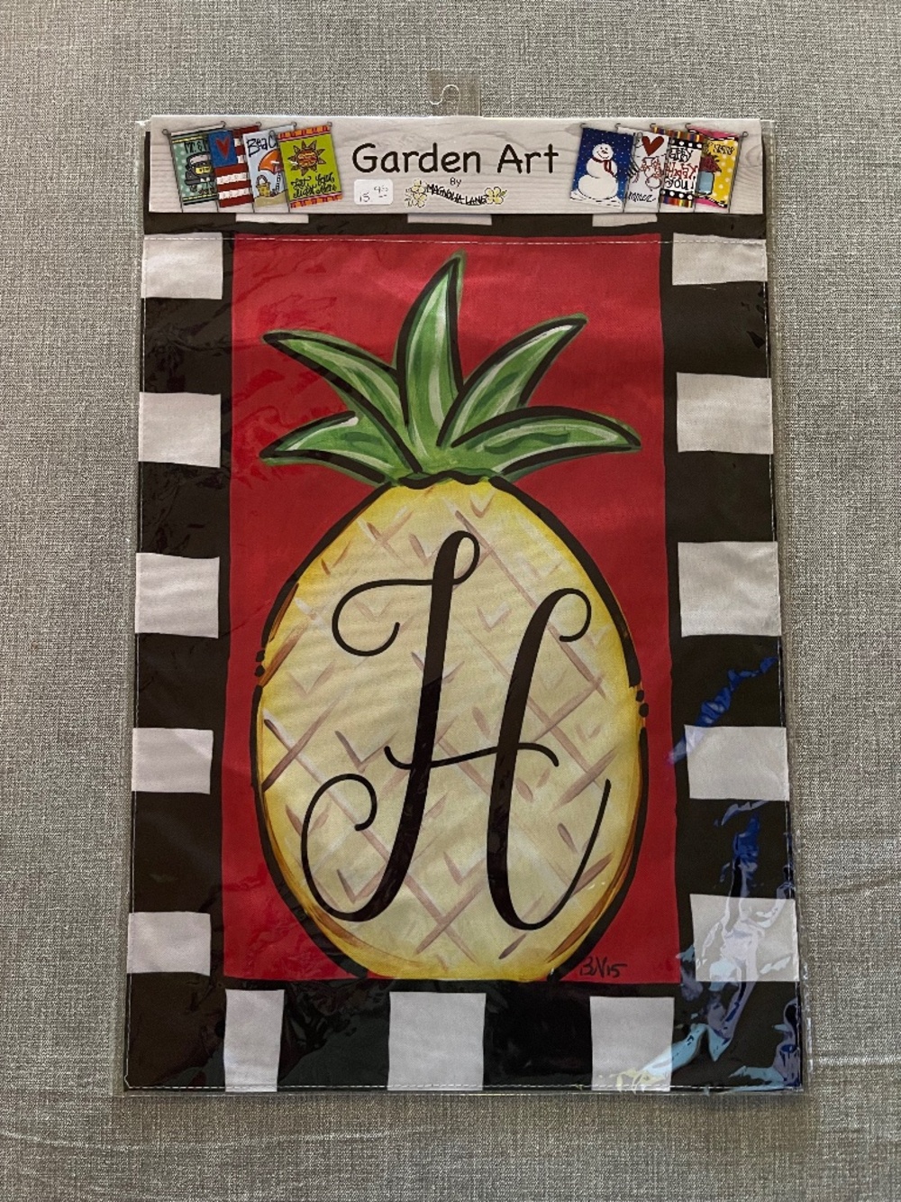 H Initial Pineapple Double Sided Garden Flag NEW